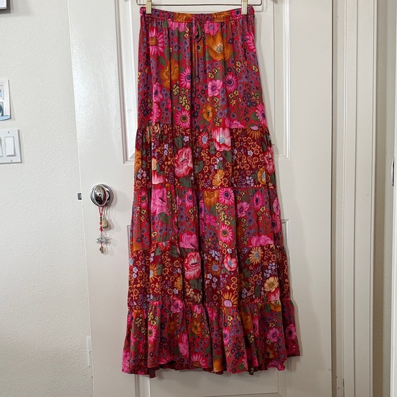 Free People x Spell & the Gypsy Pink and Red Floral Tank and Maxi Skirt Set - Picture 9 of 11